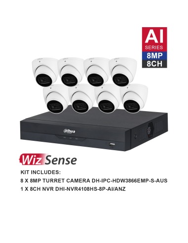 Dahua WizSense AI 8-Channel 4K Surveillance Kit DH-K8088T