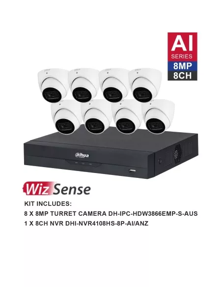 Dahua WizSense AI 8-Channel 4K Surveillance Kit DH-K8088T Dahua WizSense AI 8-Channel 4K Surveillance Kit DH-K8088T