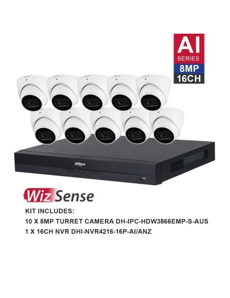 Dahua WizSense AI 16-Channel 4K Surveillance Kit DH-K81610T Dahua WizSense AI 16-Channel 4K Surveillance Kit DH-K81610T
