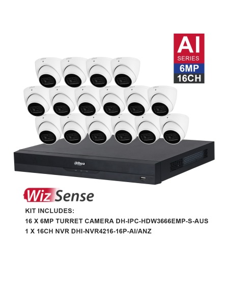 Dahua WizSense AI 16-Channel Surveillance Kit DH-K61616T Dahua WizSense AI 16-Channel Surveillance Kit DH-K61616T