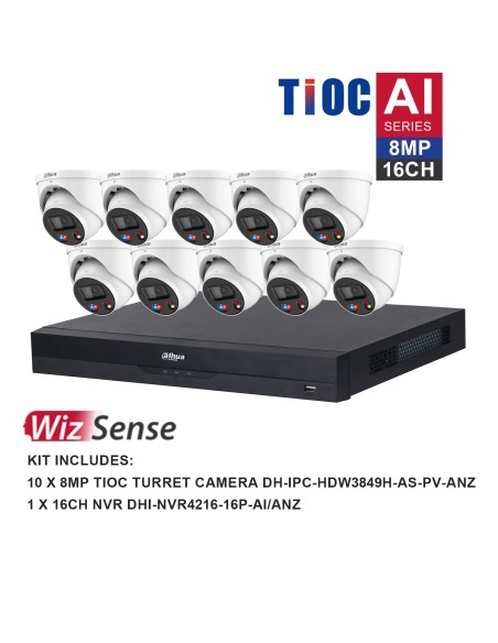 Dahua WizSense AI TiOC 16Ch Kit inc 10x DH-K81610TIOC Dahua WizSense AI TiOC 16Ch Kit inc 10x DH-K81610TIOC