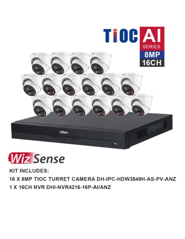 Dahua WizSense AI TiOC 16Ch Kit inc 16x DH-K81616TIOC