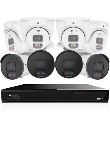 IVSEC 12MP 6K AI 4TB 16CH 4x1250D + 4x1250B Cameras UHD NVR CCTV Security System (16x8)