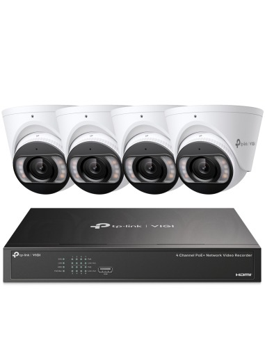 TP-Link VIGI 8MP 4K-UHD 4 Channel IP NVR 2TB Full-Colour 4 Dome Camera Kit - VIGI4-C485-4D