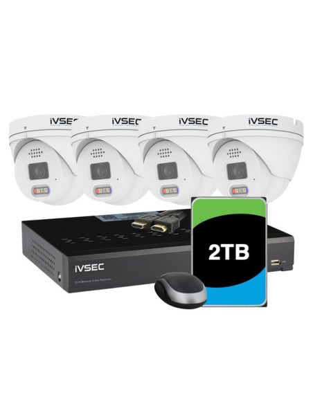 IVSEC KIT 4 X NC340ADX 12MP IP CAM WITH ADV DET NR3082X-2TB 8 x PoE NVR 4K IVS
