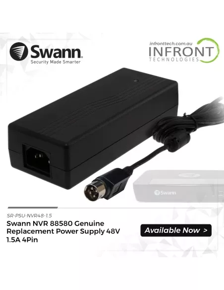 Swann NVR 88580 Genuine Replacement Power Supply SR-PSU-NVR48-1.5