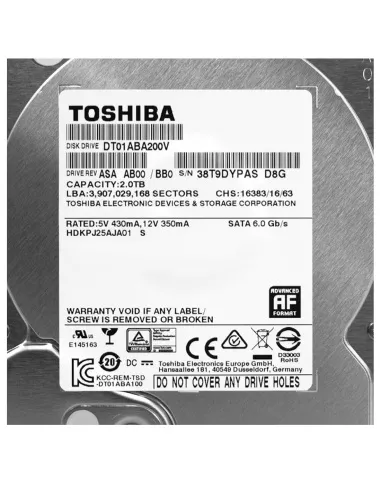 2TB Swann Replacement Hard Drive for DVR and NVR Models - High-Quality Toshiba SATA Drive for Enhanced Video Storage