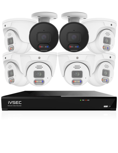 IVSEC 8MP 4K AI 2TB 8CH 6x850D + 2x850B Cameras IVK8L-8506D2B-DL