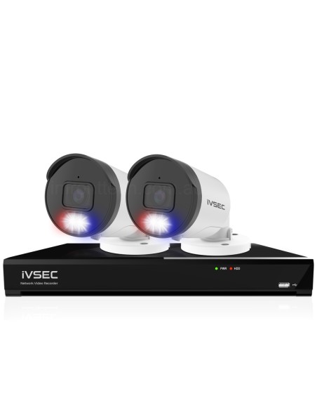 IVSEC 12MP 6K AI 2TB NVR 8CH 2x Bullet Cameras IVK8L-12502B-DL