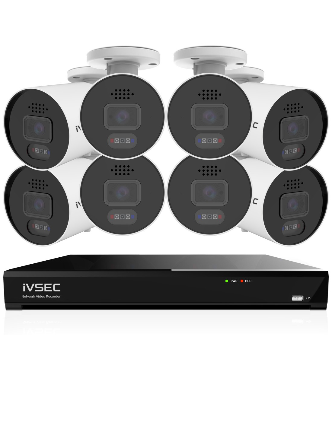IVSEC PRO 8MP 4K PRO-AI 2TB 8CH 8xBullet Cam IVK8P-8808B-DL