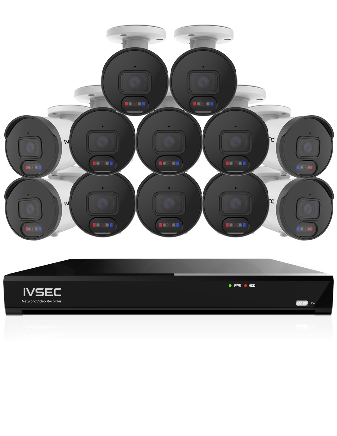 IVSEC 12MP 6K-UHD AI 4TB 16CH 12x Bullet Cameras IVK16L-125012B-DL