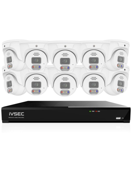IVSEC 12MP 6K-UHD AI 4TB 16CH 10x Dome Cameras IP IVK16L-125010D-DL