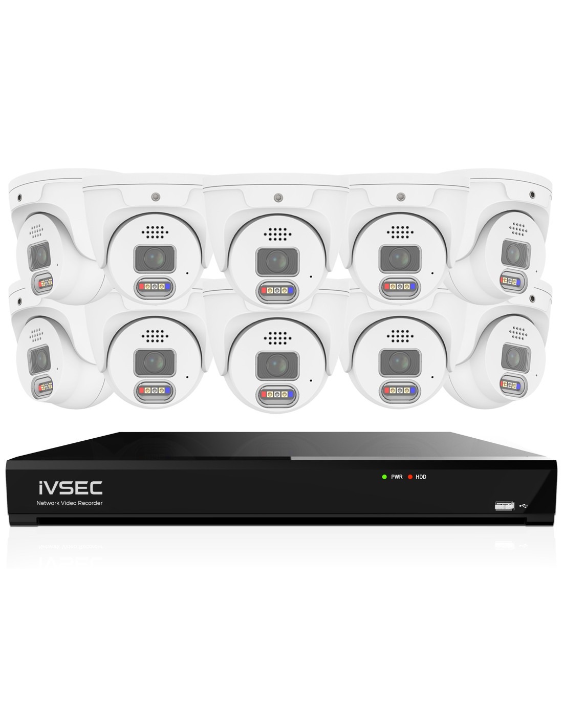 IVSEC 12MP 6K-UHD AI 4TB 16CH 10x Dome Cameras IP IVK16L-125010D-DL