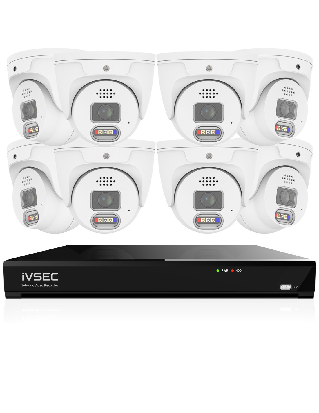 IVSEC 12MP 6K-UHD AI 4TB 16CH 8x Dome Cameras IP IVK16L-12508D-DL