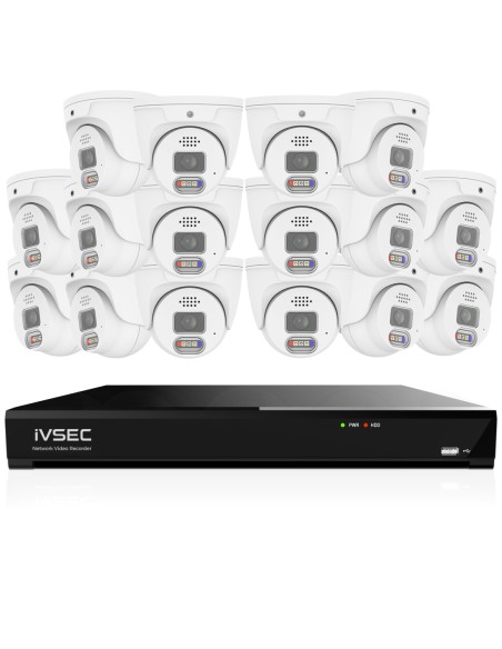 IVSEC 8MP 4K-UHD AI 4TB 16CH 16x Dome Cameras IP IVK16L-85016D-DL