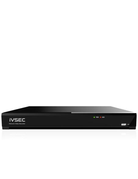 IVSEC PRO 8CH 8MP 4K AI NVR CCTV System, 2TB, 2x IVK8P-8802D-DL