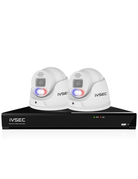 IVSEC PRO 8CH 8MP 4K AI NVR CCTV System, 2TB, 2x IVK8P-8802D-DL