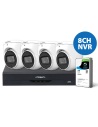 LA Series surveillance system setup displaying the NVR and 4 cameras installed