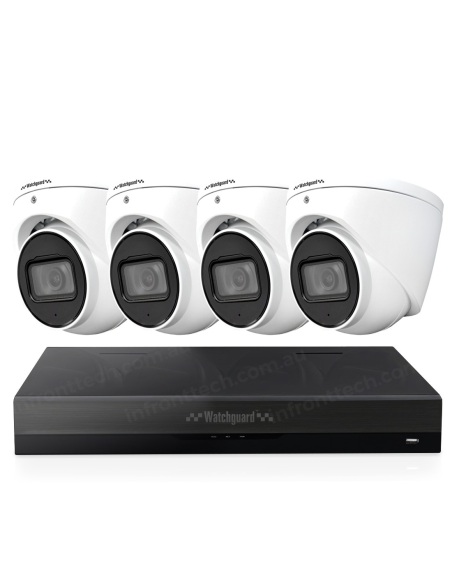 Front view of the LA Series 4-Channel 6MP AI Surveillance Kit with 4 AI Cameras Front view of the LA Series 4-Channel 6MP AI Surveillance Kit with 4 AI Cameras