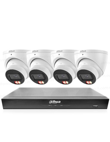 Dahua AcuPick AI 8-Channel 4K Kit with 4x 8MP Dual Light Cameras and NVR for advanced surveillance.