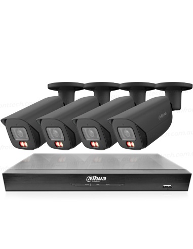 Dahua Black AcuPick AI 8-Channel 4K Kit with 4x 8MP Dual Light Cameras (HFW3867E-AS-IL-ANZ-BLK) & NVR (NVR4108HS-8P-AI/ANZ)