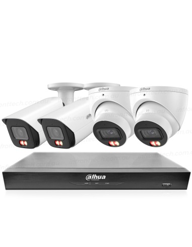 Dahua AcuPick AI 8-Channel 4K Kit with 4x 8MP Dual Light Cameras (HDW3867EM) & NVR (NVR4108HS-8P-AI/ANZ)