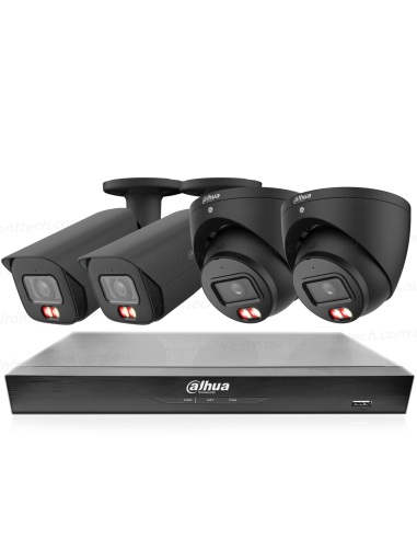 Dahua Black AcuPick AI 8-Channel 4K Kit with 4x 8MP Dual Light Cameras (HDW3867EM) & NVR (NVR4108HS-8P-AI/ANZ)