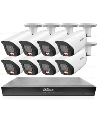 Dahua AcuPick AI 8-Channel 4K Kit with 8x 8MP Dual Light Cameras (HFW3867E-AS-IL-ANZ) & NVR (NVR4108HS-8P-AI/ANZ)