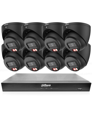 Dahua Black AcuPick AI 8-Channel 4K Kit with 8x 8MP Dual Light Cameras (HDW3867EM-S-IL-ANZ-BLK) & NVR (NVR4108HS-8P-AI/ANZ)