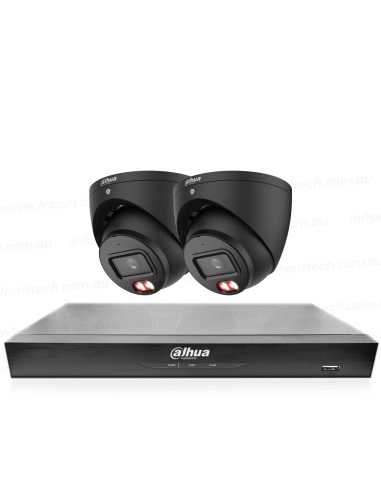 Dahua Black AcuPick AI 4-Channel 4K Kit with 2x 8MP Dual Light Cameras (HDW3867EM-S-IL-ANZ-BLK) & NVR (NVR4104HS-4P-AI/ANZ)