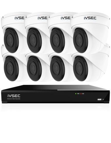 iVSEC Security Kit: 8x 12MP Turret, 3.6mm, 8CH NVR, HDD