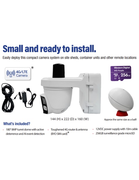 VIP Vision 4G 180° 12VDC 4K Active Deterrence VSIPKIT-1804G