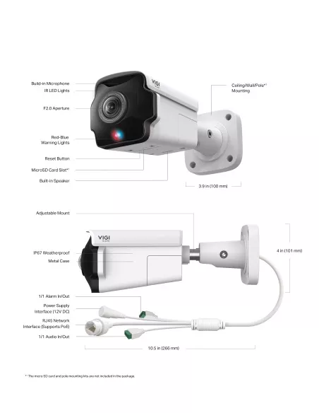 VIGI 8MP 4K (8MP) UHD Outdoor IR 180° Panoramic InSight-S385PI