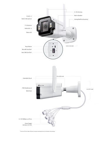 TP-Link VIGI 4MP 4G Outdoor Full-Colour Bullet InSight-S345-4G