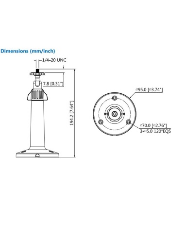 Dahua PFB110W Universal CCTV Basic Bracket PFB110WDH-AC-PFB110W