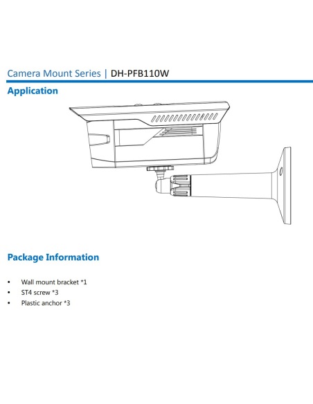 Dahua PFB110W Universal CCTV Basic Bracket PFB110WDH-AC-PFB110W Dahua PFB110W Universal CCTV Basic Bracket PFB110WDH-AC-PFB110W