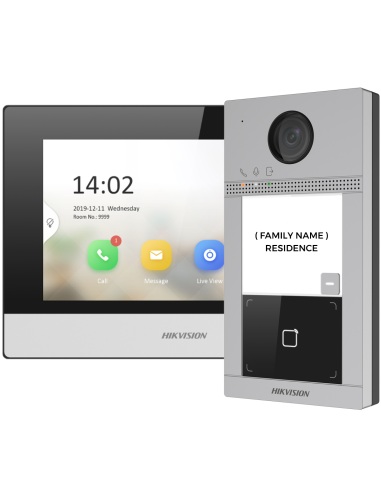 Hikvision DS-KIS604-P 2nd Gen IP Intercom Kit – 1-to-1 Villa System, Wi-Fi Indoor Monitor, Aluminium Door Station, Surface Mount