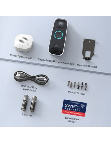 Swann Buddy Video Doorbell 4K AI Voice Assistant SWIFI-4KBUDDY