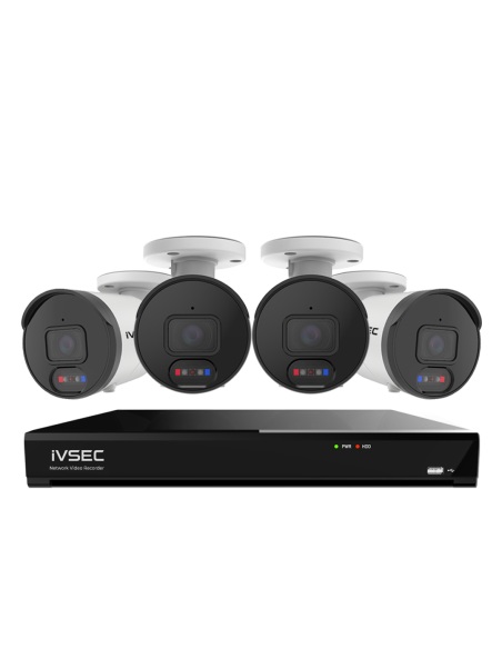 IVSEC CCTV System 8CH – 4K AI PoE Bullet Cameras IVK8L-8504B-2T-E6