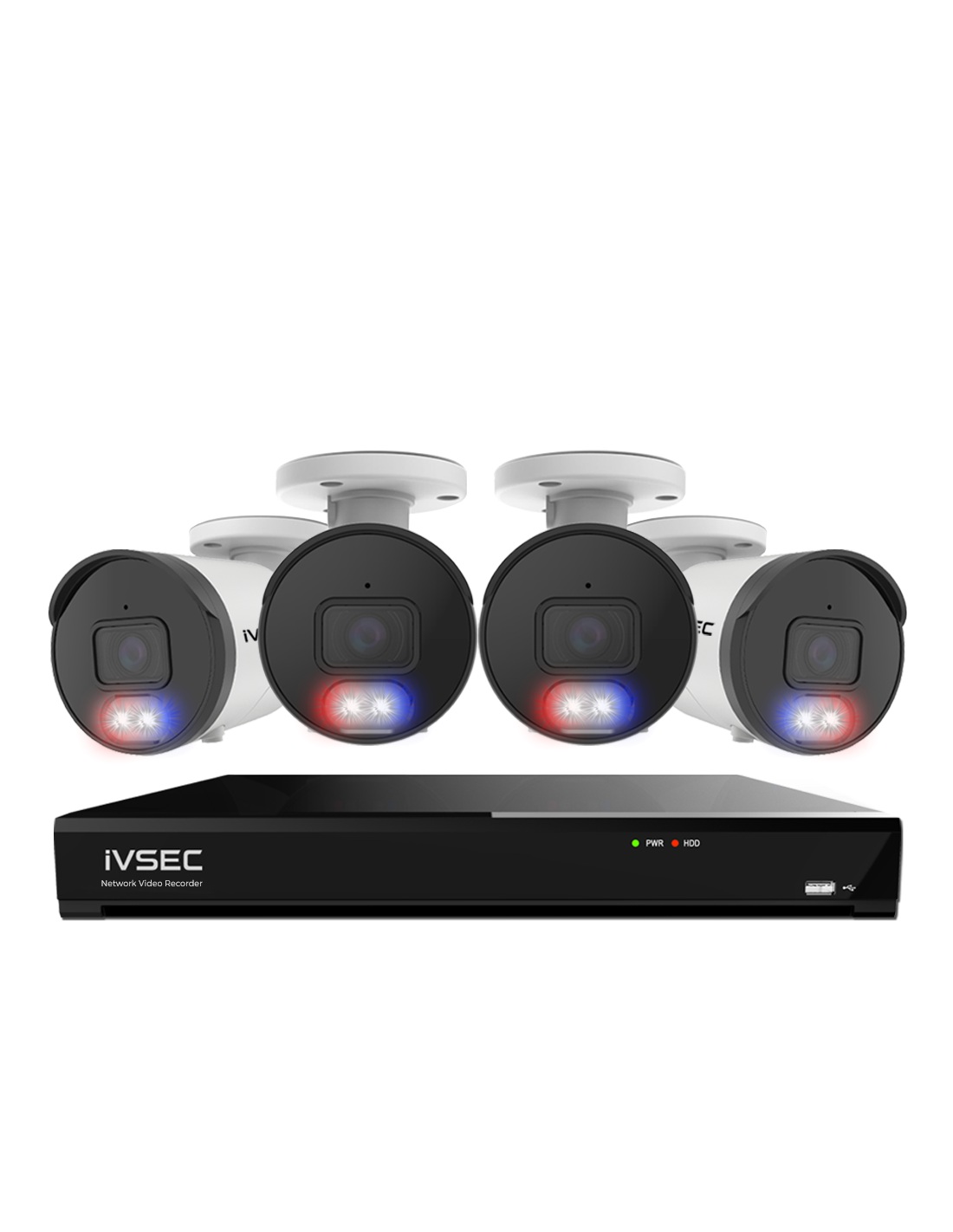 IVSEC 4K 8CH PoE CCTV – NVR Kit w/ AI Bullet IVK8L-8504B-2T-E9