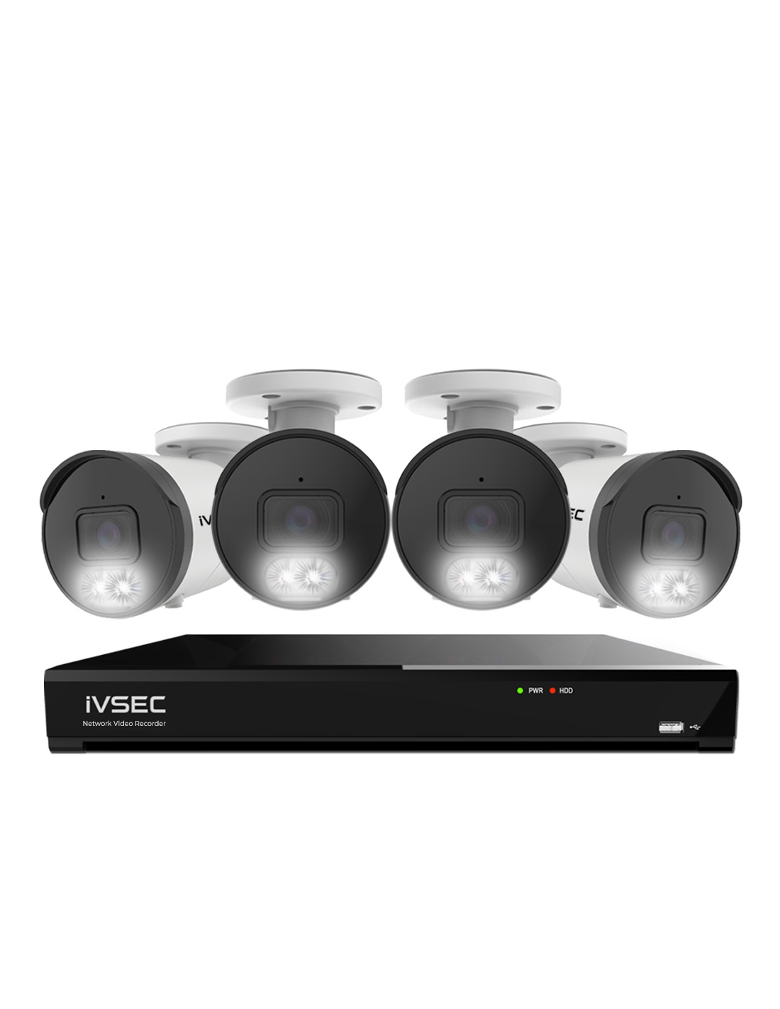 IVSEC 4K 8CH PoE CCTV – NVR Kit w/ AI Bullet IVK8L-8504B-2T-E9