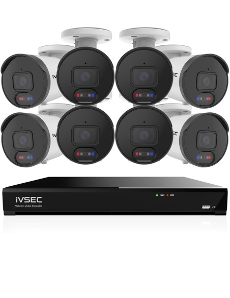 4K Bullet Camera System – 8CH IVSEC NVR + 8x 8MP IVK8L-8508B-2T-E10