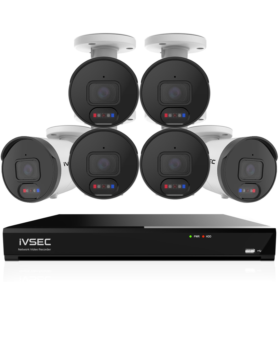 IVSEC 4K AI CCTV – 8CH NVR + 6x Bullet Cams & 2TB IVK8L-8506B-2T-E10