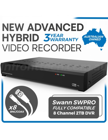 Hybrid 8CH IVSEC 2TB DVR Coax/BNC – Swann IVDVR8-5000-2T-E10