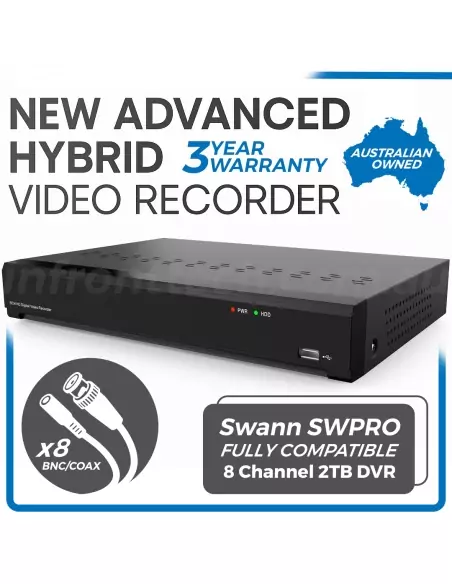 IVSEC 8CH 2TB Hybrid DVR – 8MP SWPRO BNC/IP – IVDVR8-5000-2T-E15