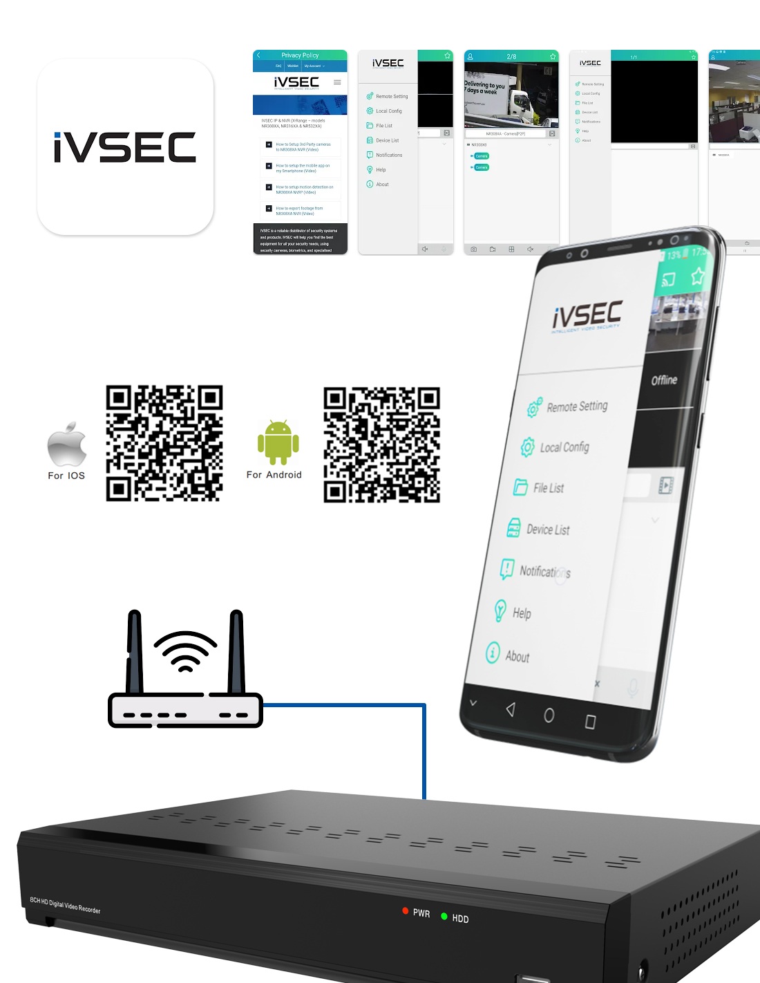 Hybrid 8CH IVSEC DVR 2TB – 8MP SWPRO/BNC/IP – IVDVR8-5000-2T-E17