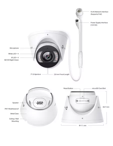 EBAY TP-Link InSight 8MP 4K-UHD Full-Colour Dome InSight-S485(2.8mm)-E1