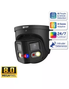 VIP Vision 8MP 4K UHD AI Black Security Camera | 180° Dual VSIPP-8DD-ID3-B 2