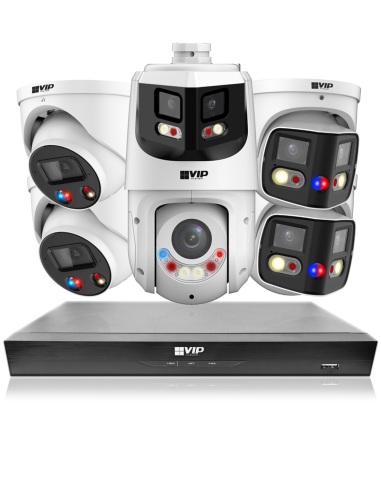 VIP Vision 8MP AI NVR Kit: 8600 Speciality Series 8Ch 2TB, 3in1 PTZ, 2x ID3 & 2x 180° SMD+ Domes (8x5) - NKPRO-88602D2DD1PT