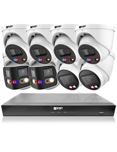 VIP Vision 8MP AI Kit – 8600 Speciality Series NVR 16Ch 4TB, 4x ID3, 2x M-Dome, 2x 180° SMD+ – NKPRO-16864D2DD2MD